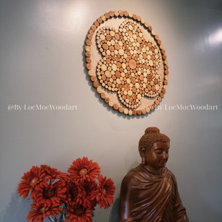 Tranh gỗ Hoa Mai decor handmade | Gỗ tái chế nghệ thuật trang trí nhà, quán cafe, homestay | Lộc Mộc