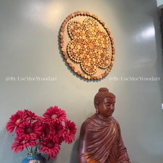 Tranh gỗ Hoa Mai decor handmade | Gỗ tái chế nghệ thuật trang trí nhà, quán cafe, homestay | Lộc Mộc