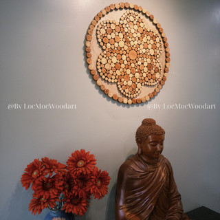 Tranh gỗ Hoa Mai decor handmade | Gỗ tái chế nghệ thuật trang trí nhà, quán cafe, homestay | Lộc Mộc