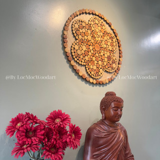 Tranh gỗ Hoa Mai decor handmade | Gỗ tái chế nghệ thuật trang trí nhà, quán cafe, homestay | Lộc Mộc
