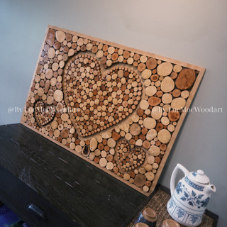 Tranh gỗ treo tường TRÁI TIM LỘC MỘC kích thước 40x60cm - Handmade Decor Nghệ Thuật thiên nhiên