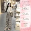Set bộ đồ nữ GUMIN thiết kế áo dài tay cổ đứng dáng ngắn kèm quần suông kẻ sang trọng tiểu thư