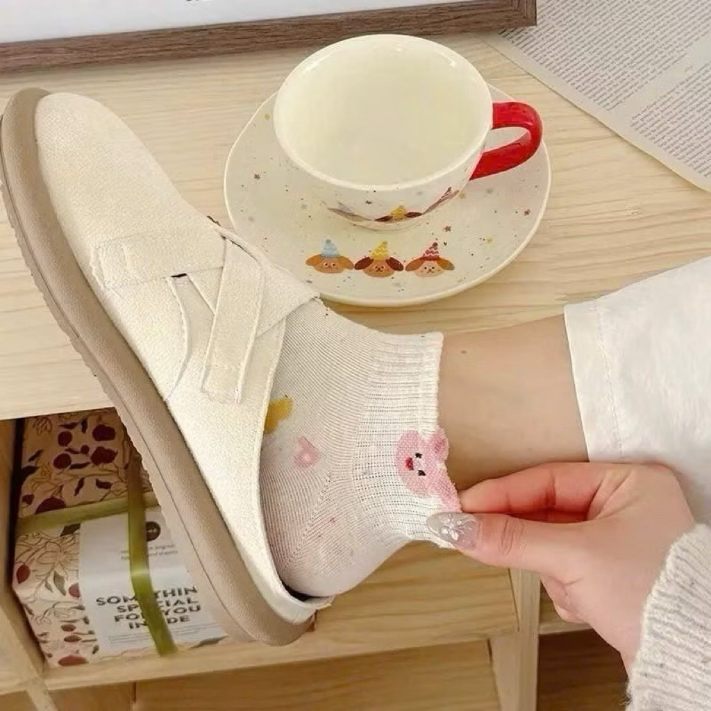 Set 10 đôi tất hoạ tiết cún thỏ - Tất vớ cho nữ