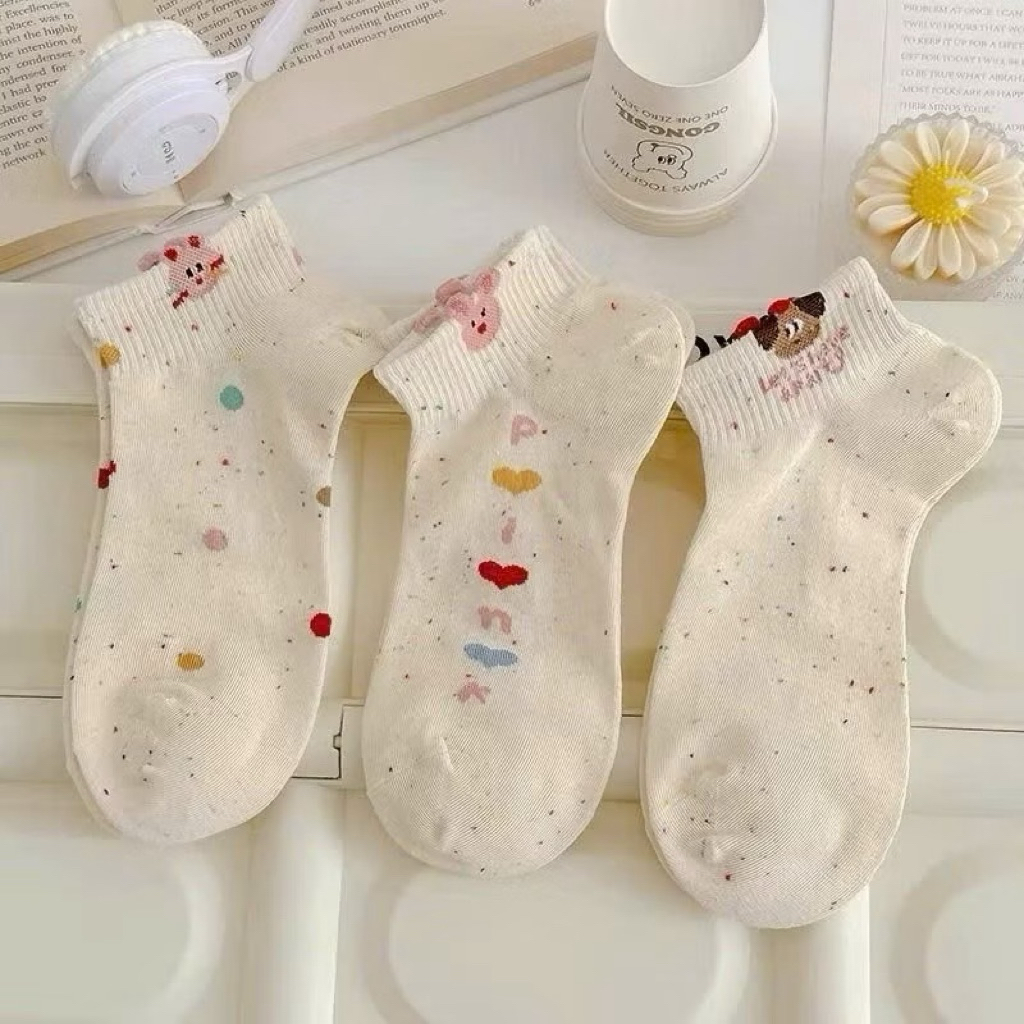 Set 10 đôi tất hoạ tiết cún thỏ - Tất vớ cho nữ