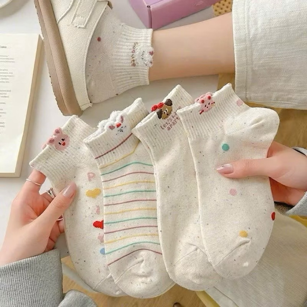 Set 10 đôi tất hoạ tiết cún thỏ - Tất vớ cho nữ