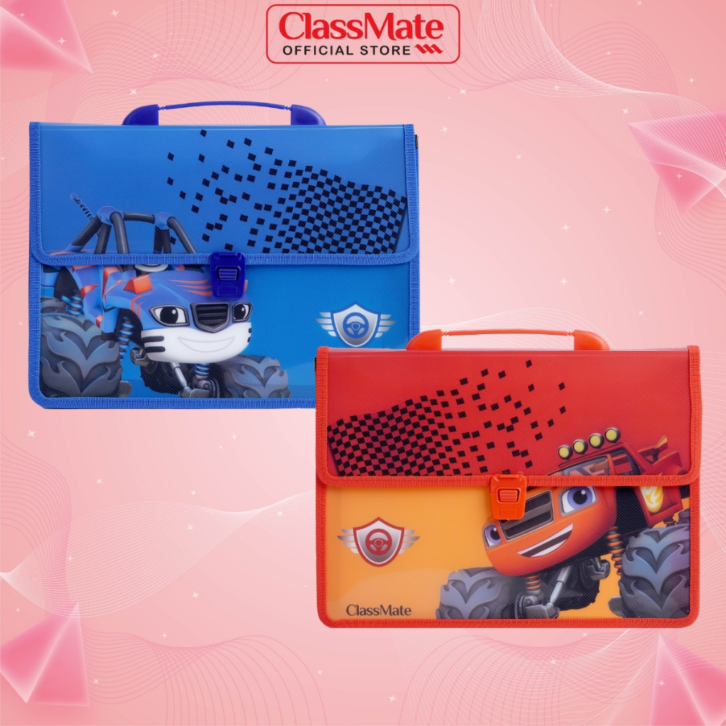 Cặp Học Thêm 2 Ngăn The Car CLASSMATE Hình Ngộ Nghĩnh, Chất Liệu Nhựa Nguyên Sinh An Toàn (33x24x8.5cm) CL-SB308
