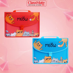 Cặp học thêm 2 ngăn CLASSMATE Thiết Kế Meow Dễ Thương, Chất Liệu Nhựa Nguyên Sinh An Toàn CL-SB310 (34,5 x 24 x 10cm)