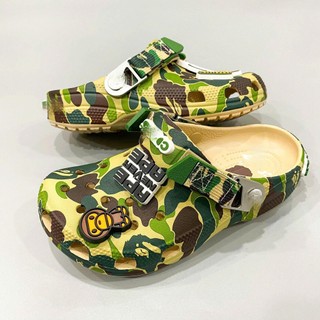 Dép classic Bape Ape Camo trẻ em, dép họa tiết vằn cho bé trai tặng kèm charm 3d trang trí dép