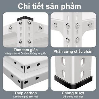 BMZAR Kệ Sắt V Lỗ Tấm Thép Dày Kệ Để Đồ Chịu Tải 50kg/Tầng Kệ Sắt Lắp Ghép Da Năng 3-6 Tầng