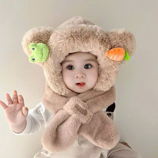 Mũ len lông cho bé trai bé gái mùa đông nón len cho trẻ em tai gấu trùm đầu kèm khăn quàng cổ cho bé 🌸 nhi.🌸