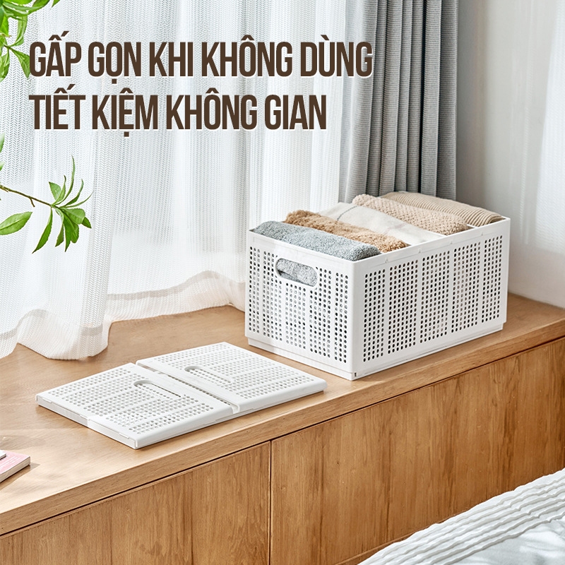 Kaleis Hộp Đựng Quần Áo Chia Ngăn – Giỏ Nhựa Gấp Gọn Có Tay Cầm, Sắp Xếp Đồ Lót Tất Vớ Gọn Gàng