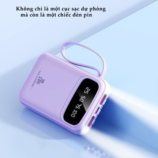 (bán buôn) F5, 20000 mAh sạc kho báu, đi kèm với 4 dây sạc có thể tháo rời, sạc nhanh 25W.
