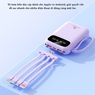 (bán buôn) F5, 20000 mAh sạc kho báu, đi kèm với 4 dây sạc có thể tháo rời, sạc nhanh 25W.