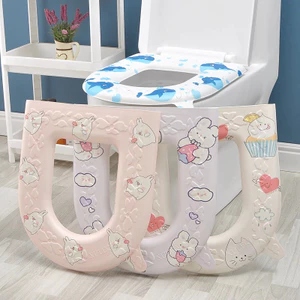 Đệm lót bồn cầu giữ ấm cho mùa đông, chống thấm dễ lau trùi, in họa tiết siêu xinh. Miếng lót bổn cầu ANHOME