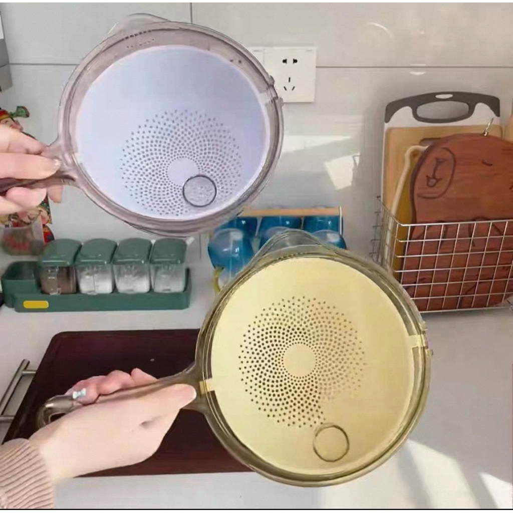 Rổ đựng hoa quả xoay 360 độ/Rá vo gạo có nắp