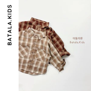 Áo sơ mi kẻ cho bé trai Batala kids, ÁO SƠ MI KẺ 3 MÀU MỚI 2025 (SƠ MI KẺ 05)