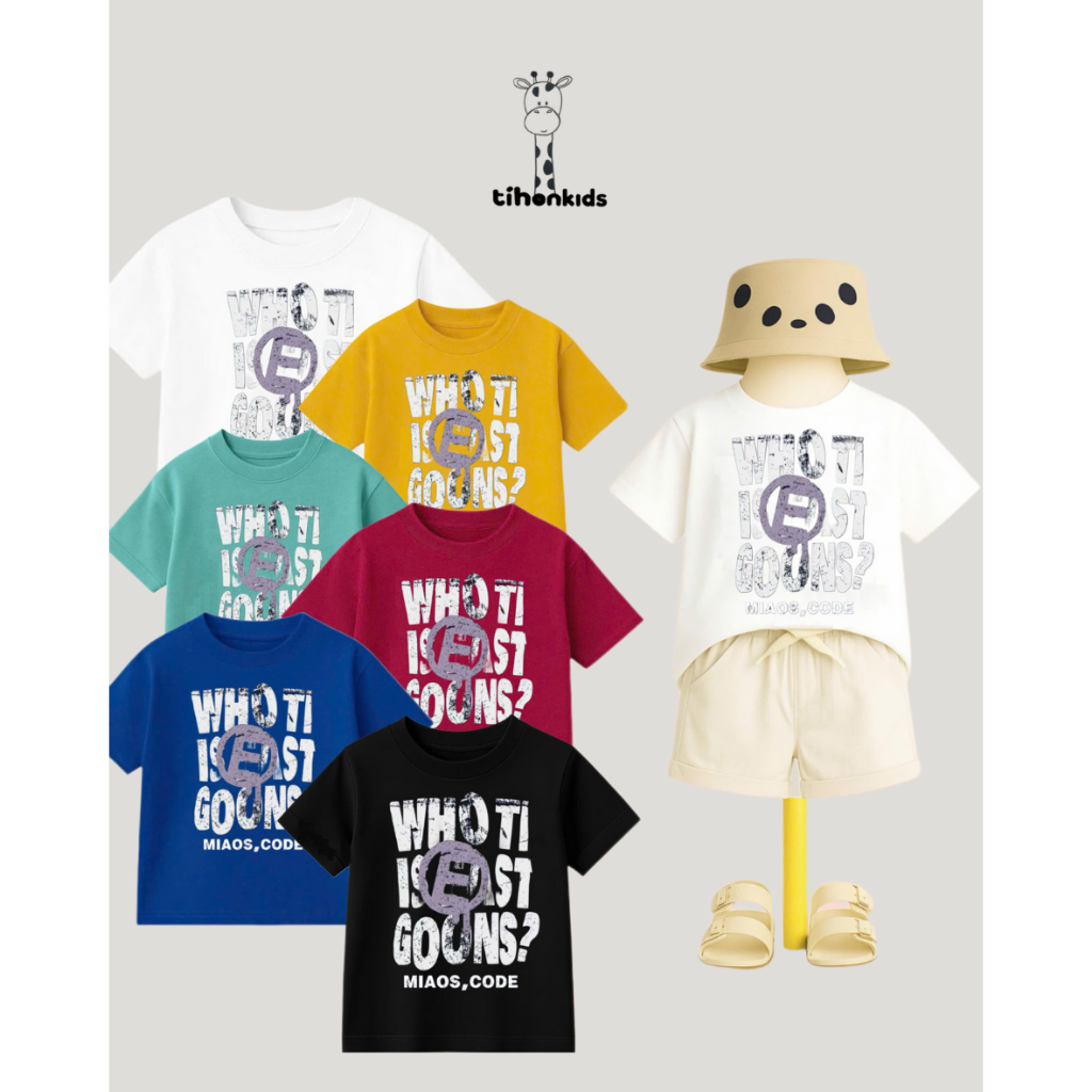 [A25] TIHONKIDS - Áo Phông Trẻ Em In Chữ Phong Cách Cộc Tay Chất Cotton Mền Mịn | Hình In Cực Xinh, Form Rộng Thoải Mái