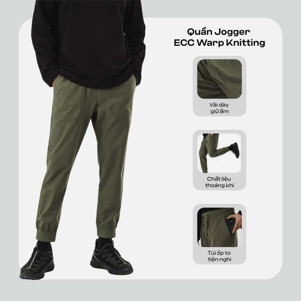 [TẶNG COMBO 2 TẤT]Quần Jogger ECC Warp Knitting co giãn thoáng khí, quần đi làm đi chơi dạo phố Coolmate
