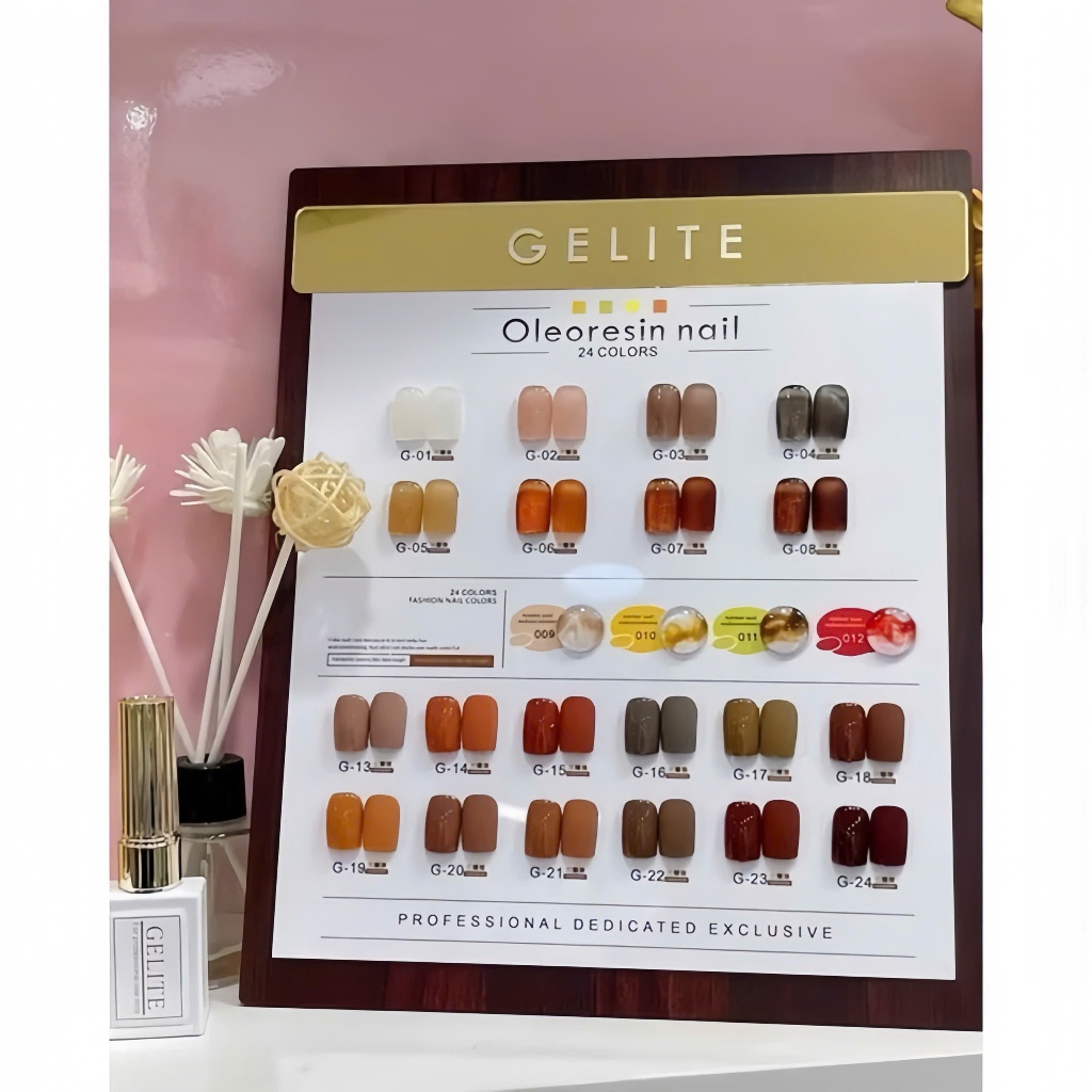 [GIÁ TỐT] Set Sơn Gel + Sơn Thạch Hổ Phách GETILE 24 màu  kèm bảng màu