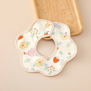 Yếm vải chống thấm nước hình cánh hoa cho trẻ sơ sinh và trẻ mới biết đi - xoay 360 độ