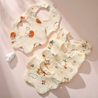 Yếm ăn dặm - Khăn thấm nước bọt 6 lớp cotton nguyên chất - Yếm mềm 360 độ dành cho trẻ sơ sinh và trẻ nhỏ