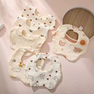 Yếm ăn dặm - Khăn thấm nước bọt 6 lớp cotton nguyên chất - Yếm mềm 360 độ dành cho trẻ sơ sinh và trẻ nhỏ