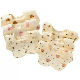 Yếm ăn dặm - Khăn thấm nước bọt 6 lớp cotton nguyên chất - Yếm mềm 360 độ dành cho trẻ sơ sinh và trẻ nhỏ