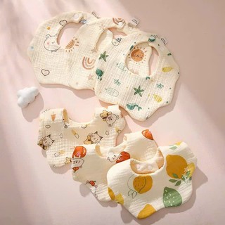 Yếm ăn dặm - Khăn thấm nước bọt 6 lớp cotton nguyên chất - Yếm mềm 360 độ dành cho trẻ sơ sinh và trẻ nhỏ
