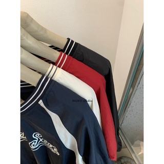 𝐏𝐡𝐢𝐞𝐧 | (Sẵn) W7709 Áo Sweater Cổ Tim Vải Dù Gió Thô Thể Thao