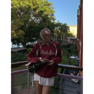 𝐏𝐡𝐢𝐞𝐧 | (Sẵn) W7709 Áo Sweater Cổ Tim Vải Dù Gió Thô Thể Thao