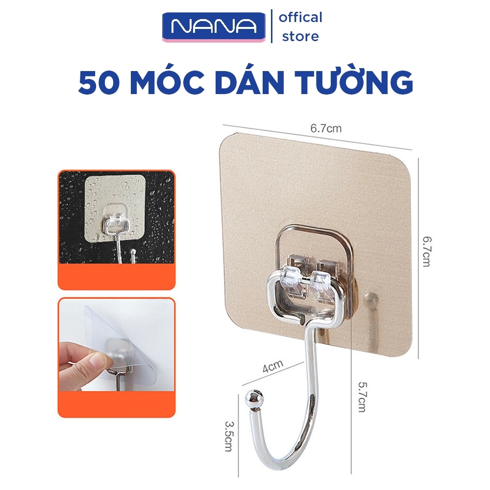 Combo 50 Móc Dán Tường Inox Chắc Chắn Mẫu Mới Dính Siêu Chắc Chịu Lực ...