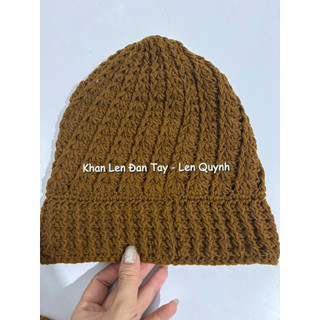 Mũ len móc tay  - Mũ len cho sư thầy - Mũ len cho người lớn tuổi kiểu dáng đơn giản nhưng đẹp và ấm áp. Quà tặng ý nghĩa