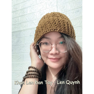 Mũ len móc tay  - Mũ len cho sư thầy - Mũ len cho người lớn tuổi kiểu dáng đơn giản nhưng đẹp và ấm áp. Quà tặng ý nghĩa