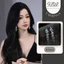 9LUX Khuyên tai tiệc dây lá đá zircon đá nữ tính sang trọng CCLA21 ,Khuyên tai nữ cung tròn to bản mờ ER71