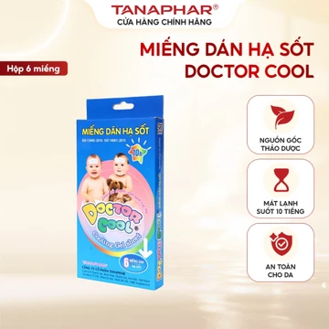 Miếng Dán Hạ Sốt DOCTORCOOL Dùng Cho Trẻ Sơ Sinh, Làm Mát 10H, Giúp Hạ Sốt Ngăn Các Cơn Co Giật - Hộp 6 miếng