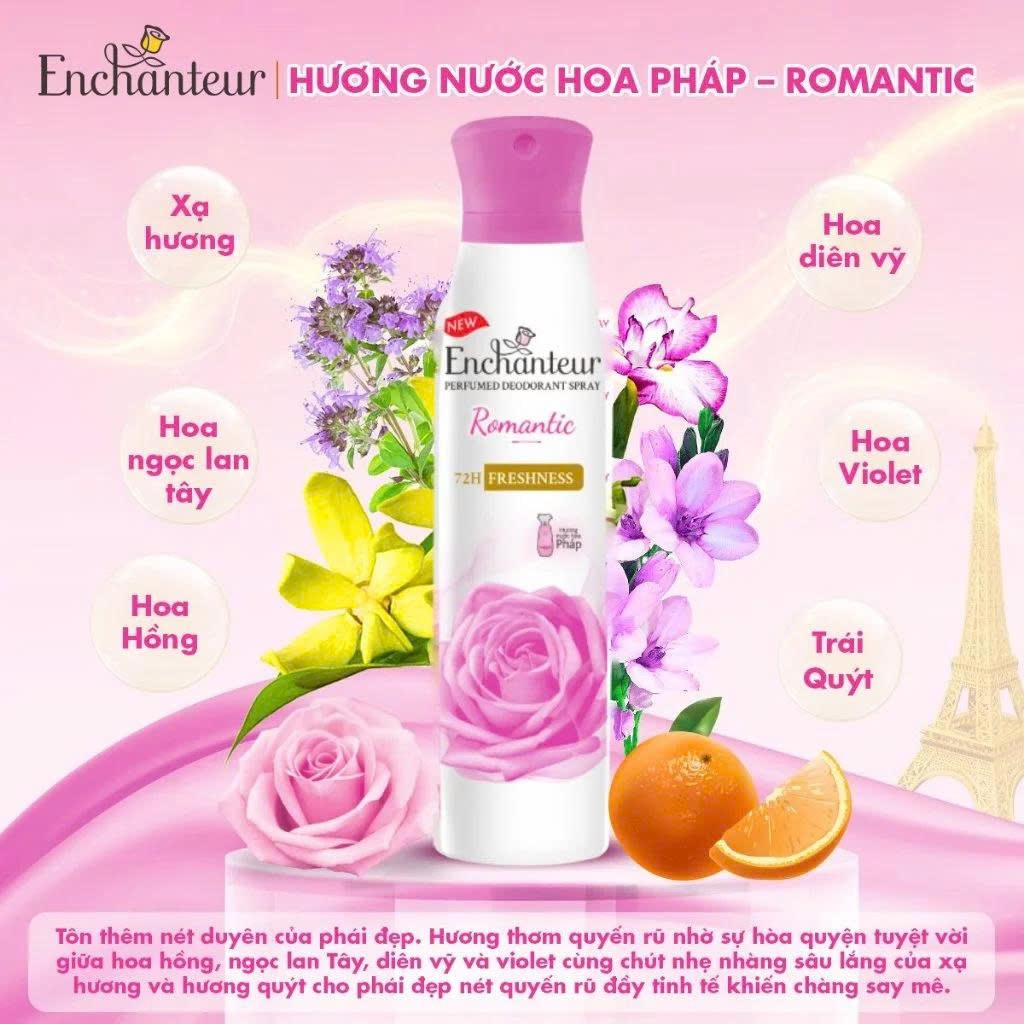 Xịt ngăn mùi Enchanteur trắng da 150ml