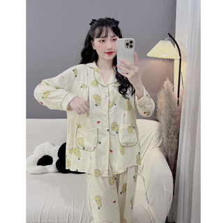 Bộ bầu - bộ sau sinh - BỘ DÀI ĐŨI LANH DÀI HÌNH CỔ PIZAMA - Nhiều Màu