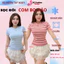 Áo thun sọc viền nữ chiết eo basic cổ tròn, áo phông nữ ôm body cộc ngắn tay HP52