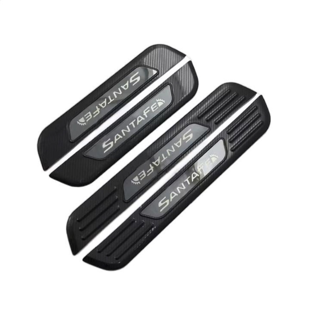 Ốp bậc cửa, nẹp bước chân xe Santafe 2019-2023 vân Carbon cao cấp