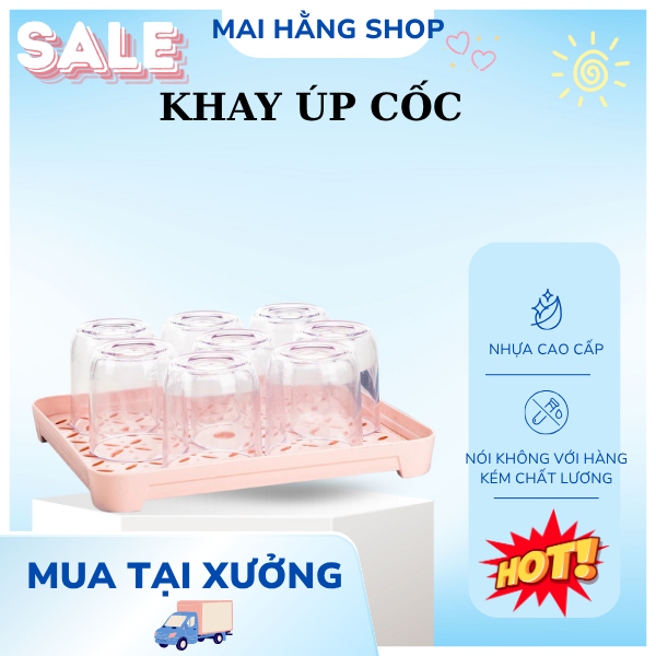 Khay úp cốc, khay trà, khay úp chén có rãnh thoát nước Việt Nhật K5658 Nhựa Việt Nhật