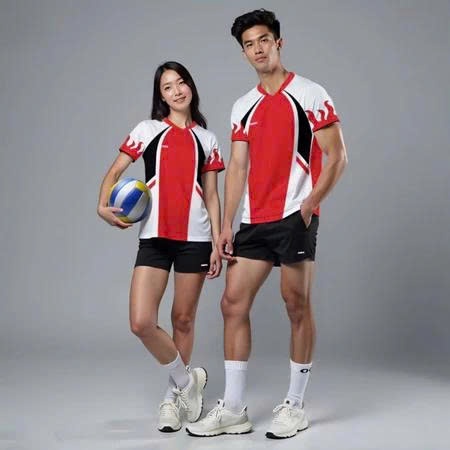 Áo bóng chuyền thi đấu, tập luyện, mẫu S1 đỏ tay lửa in tên số theo yêu cầu, bền đẹp, thoáng mát