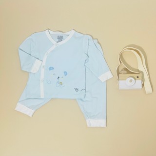 Đồ bộ sơ sinh dài tay cạp cao khuy cài chéo chất vải petit mềm mại cho bé từ 3-9kg