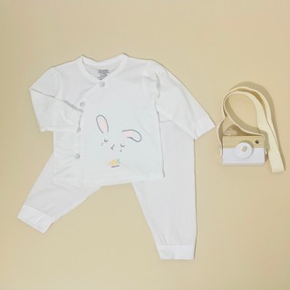Đồ bộ sơ sinh dài tay cạp cao khuy cài chéo chất vải petit mềm mại cho bé từ 3-9kg