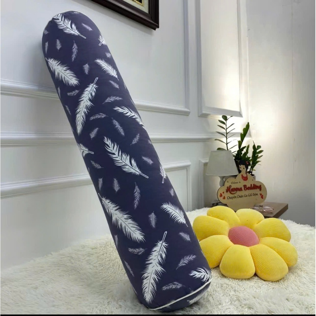 Gối Ôm Người lớn Vỏ Cotton 100%,Mềm Mát,Có Khoá Kéo Tiện Lợi,SUNDEVI BEDDING,Gối Ôm DÀI 100CM bo tròn 2 đầu