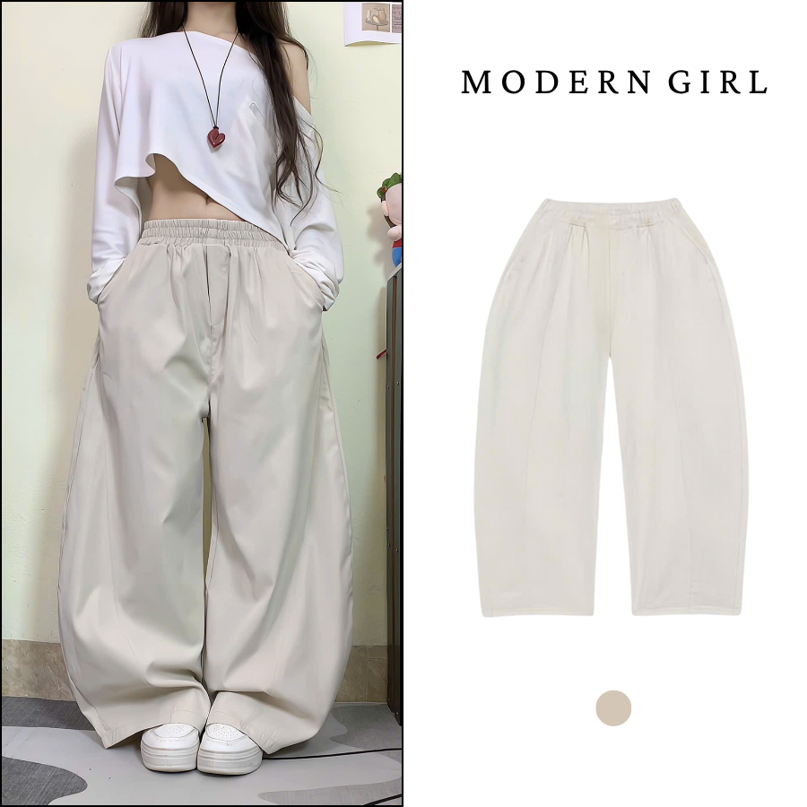 Quần Kaki Suông Dáng Cong, Quần Kaki Dáng Suông Lưng Chun Modern Girls 2025 | BigBuy360 - bigbuy360.vn