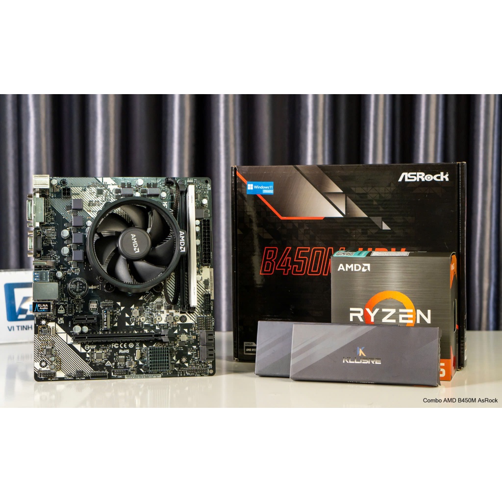 Combo AMD B450 + Ryzen 7 5700G + Ram 16GB + Tản nhiệt New Box BH 36T ...
