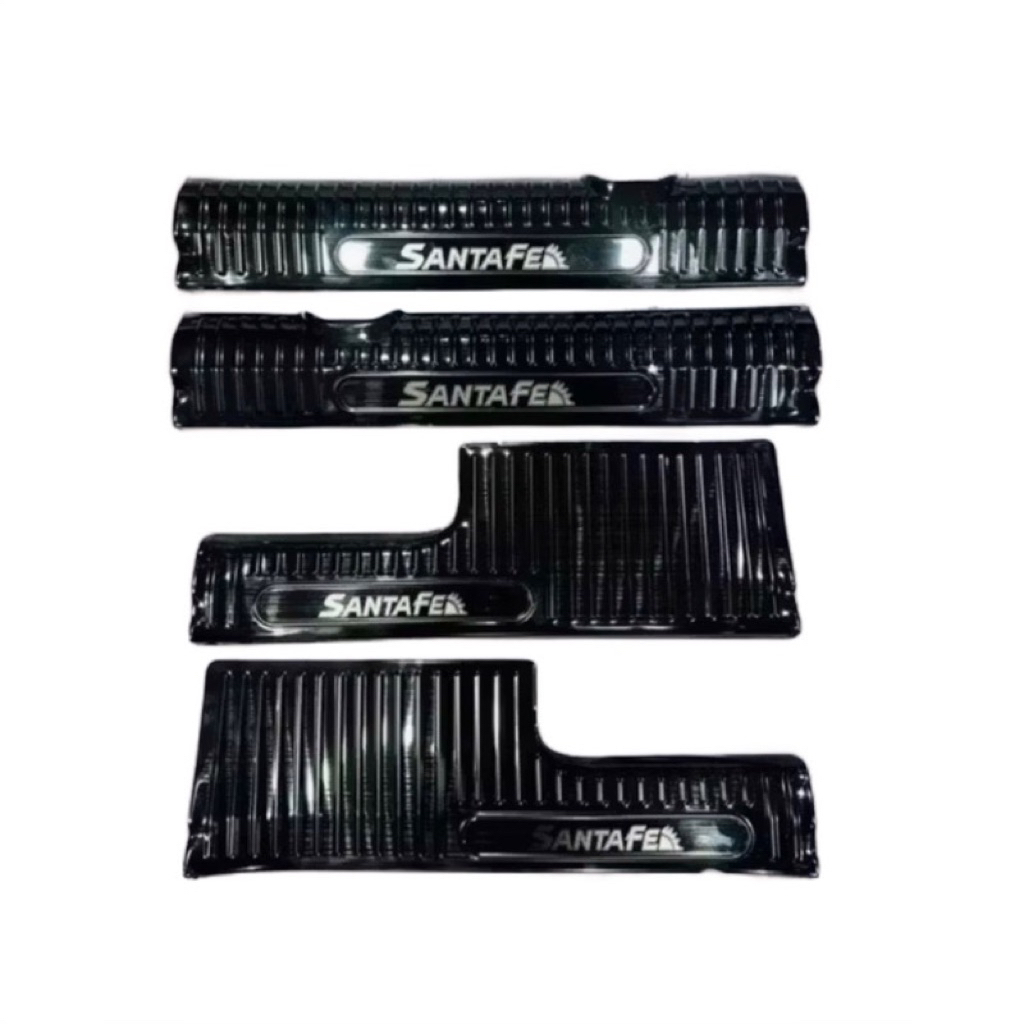 Ốp bậc cửa, nẹp bước chân xe Santafe 2024-2026 vân Carbon, Vân Titan cao cấp