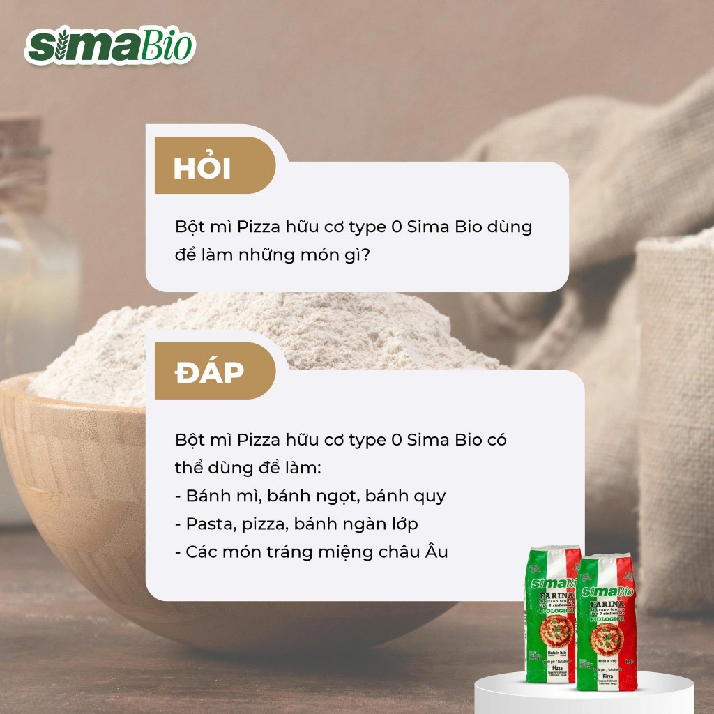 Bột mì hữu cơ Sima Le Centenarie Organic Wheat Flour_Manitoba/ đa dụng/ nguyên cám/ pizza