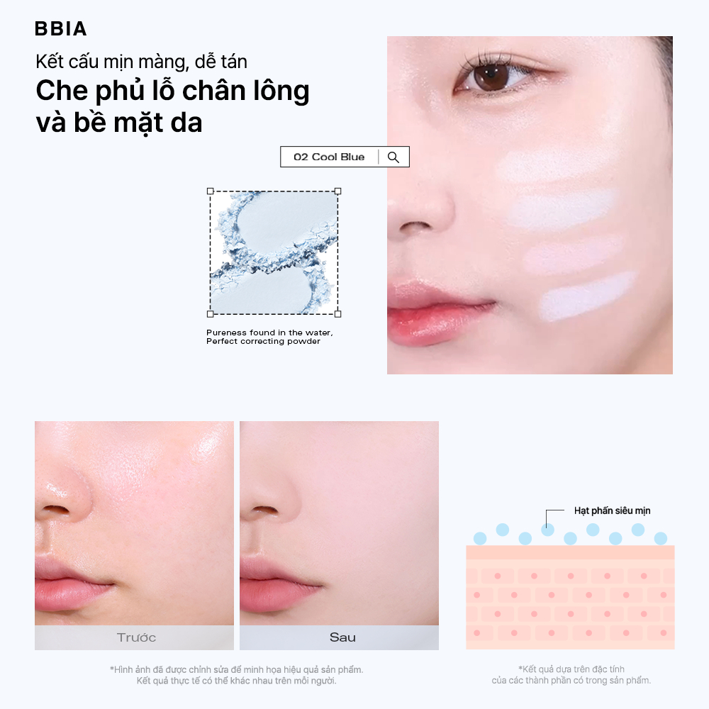 Phấn phủ hiệu chỉnh sắc da, làm mờ lỗ chân lông BBIA Eau Powder Pact 9g