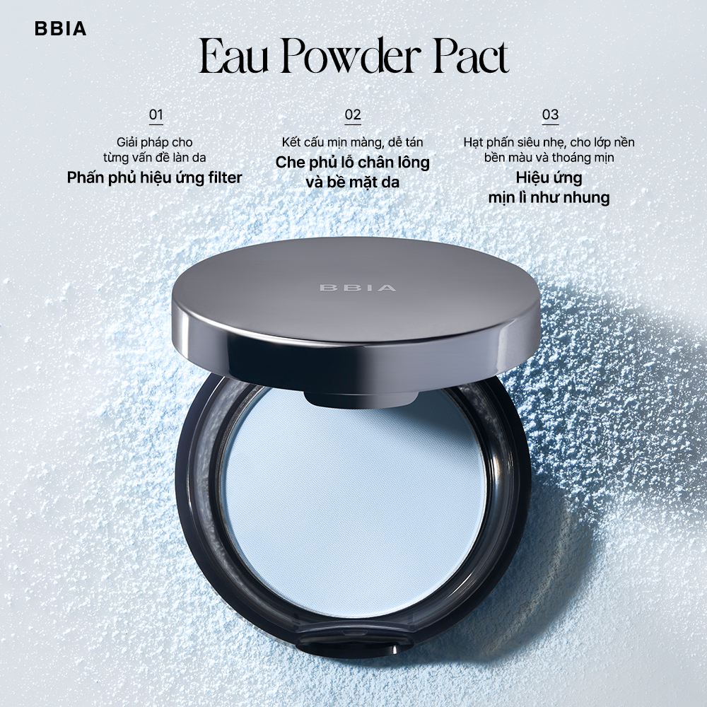 Phấn phủ hiệu chỉnh sắc da, làm mờ lỗ chân lông BBIA Eau Powder Pact 9g